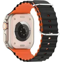 Beline Apple Watch Silicone Waves band 38/40/41mm zwart-oranje/zwart-oranje doos