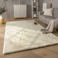 Paco Home Hoogpolig Vloerkleed Woonkamer Shaggy Konijnenbont Imitatiebont Pluizig 60x100 cm