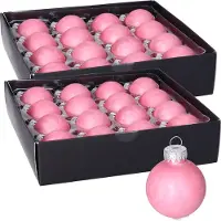Othmar decorations Luxe kleine kerstballen - 32x st - 4 cm - roze - glas - ice finish