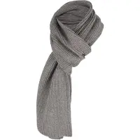Sarlini - Sjaal heren - Ribbed - Midden Grijs - Effen - One Size