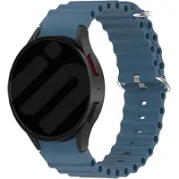 Strap-it Ocean siliconen bandje - geschikt voor Samsung Galaxy Watch 4 (Classic) / Watch 5 (Pro) / Watch 6 (Classic) / Watch 7 40 & 44mm / Watch FE - grijsblauw