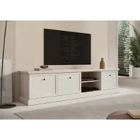 Meubella - TV-Meubel Leroy - Wit eiken - 206 cm