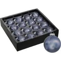 Othmar decorations Luxe kleine kerstballen - 32x st - 4 cm - donkerblauw - glas - ice finish