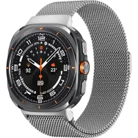 Bandz Milanese loop band - geschikt voor Samsung Galaxy Watch Ultra / Ultra 2025 - Milanees bandje gemaakt van gevlochten staal met magneetsluiting (zilver)