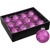 Othmar decorations Luxe kleine kerstballen - 24x st - 6 cm - roze - glas - ice finish