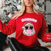 B&C Dames Kersttrui- HoHoHo Kerstman met Bubblegum- maat XXL- kleur rood- Foute kersttrui.