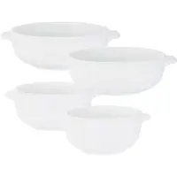 COSY&TRENDY Set van 6x stuks tapas/amuse/snack schaaltjes wit van porselein 10 en 13 cm rond - Kleine kommetjes/bakjes