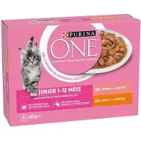 Purina One 4x Junior 8 x 85 g Kip & Zalm