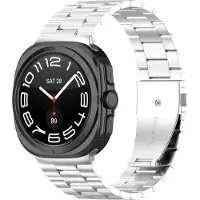 Strap-it Stalen schakel smartwatch bandje met vlindersluiting - Metalen band geschikt voor de Samsung Galaxy Watch Ultra / Ultra 2025 47mm (zilver)