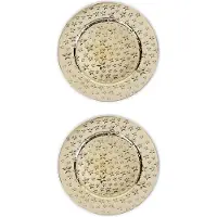 Inge-glas 12x stuks diner borden/onderborden goud met sterren 33 cm - Diner/kerstdiner borden/onderborden/dinerborden