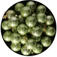 Othmar decorations kerstballen - 54x - 4 cm - salie groen - kunststof - kerstversiering