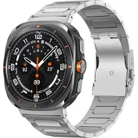 Bandz Titanium band ‘Deluxe’ - geschikt voor Samsung Galaxy Watch Ultra / Ultra 2025 - inclusief horloge inkort set (zilver)