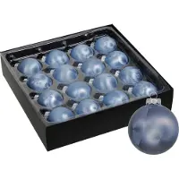 Othmar decorations Luxe kleine kerstballen - 32x st - 4 cm - blauw - glas - ice finish