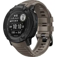 Strap-it Siliconen smartwatch bandje met gespsluiting - geschikt voor de grotere Garmin Instinct 2x (bruin)