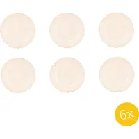 Clayre & Eef Ontbijtbord set van 6 stuks Ø 21 cm Beige Keramiek Rond Bord