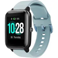 Strap-it Siliconen Smartwatch bandje - Geschikt voor ID205L siliconen bandje - lichtblauw - Horlogeband / Polsband / Armband