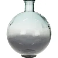 Cozy ibiza Grijze vaas van gerecycled glas rond