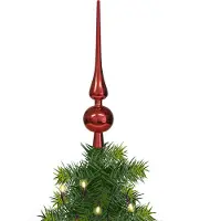 Othmar decorations Kerstboom piek - rood - 28 cm - kunststof - kerstpiek