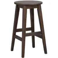 Rowico Home Austin Barkruk Walnoot - Hout - Barkruk zonder Rugleuning - Zonder Armleuning - Rond - Voor Kookeiland - Zithoogte 65 cm