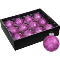 Othmar decorations Luxe kerstballen - 12x - 6 cm - roze - glas - Kerstbal