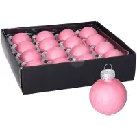 Othmar decorations Luxe kerstballen - 16x - 4 cm - roze - glas - Kerstbal