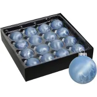 Othmar decorations Luxe kerstballen - 16x - 4 cm - blauw - glas - Kerstbal