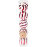 Home Styling Collection Kerstballen set rood/wit | 5 stuks | 8cm