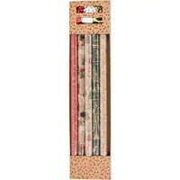Merkloos Kerst inpakpapier/cadeaupapier set - 11-delig - 200 x 70 cm - Cadeaupapier