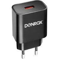 DONROX Charge A201 – USB Adapter Universeel– Slimme Universele Oplader USB – Quick Charge 3.0 Technologie – 18 Watt – Zwart