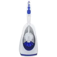 Merkloos Buemag Toiletborstel - blauw met wit - met randreiniger - 41 cm - Toiletborstels