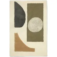 Ferm Living Vloerkleed Bloco Tufted Rug Green / Off-White (80 x 120 cm)