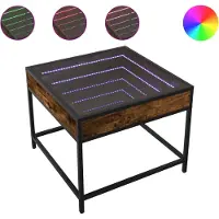 vidaXL Salontafel met Infinity LED 50x50x41 cm gerookt eikenkleurig