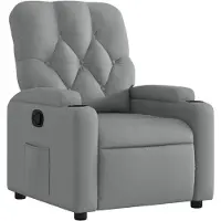 DKD Home Decor Fauteuil verstelbaar stof lichtgrijs