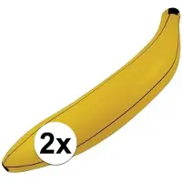 Henbrandt Opblaasbare banaan – geel – 80 cm – opblaas fruit - 2x - tropisch - zwembad/feest - decoratie