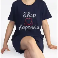 Temptation Dames Nachthemd - Big Shirt - Navy Blauw - Maat XXL