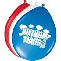 Folat Welkom thuis ballonnen - 16x - multi kleuren - 30 cm - thuiskomen