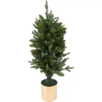 Koopman Kunstkerstboom in een gouden bloempot, 90 cm