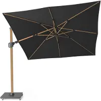Platinum Challenger T² zweefparasol - premium doek | 300x300cm | Faded Black/Teak look
