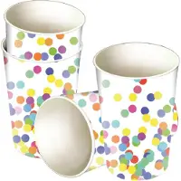 Haza Feestbekertjes in Confetti thema - 16x stuks - karton - 250 ml - Kinderfeestje/kinderverjaardag
