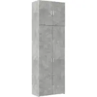vidaXL Hoge kast, betonkleur, 80x42,5x249 cm, houtvezelplaat