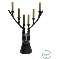 Vase the World Kandelaar Selado | hertenkop | 6 kaarsen | zwart - black | L42 x B19 x H50 cm