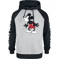 Minnie & Mickey Mouse - Disney Trui met capuchon - Tongue Out - S tot L - voor Mannen - grijs-zwart - Maat L