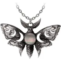 Alchemy Gothic - Gothic Halsketting - Lunar Moth - zwart-zilverkleurig - Maat Standard