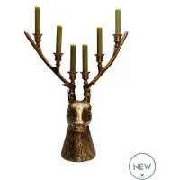 Vase the World Kandelaar Selado | Brons - aged brass | Hertenkop | L42 x B19 x H50 cm