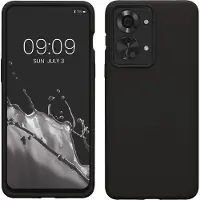 Kwmobile telefoonhoesje geschikt voor OnePlus Nord 2T 5G - Hoesje met siliconen coating - Smartphone case in mat zwart