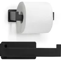 XIVADA WC rolhouder Luca - Zonder Boren - Rvs - Zelfklevend - Zwart