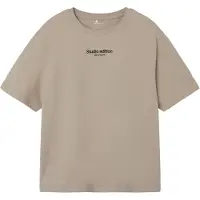 Name it Shirt 'Brody' donkerbeige / zwart