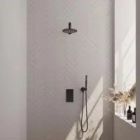 Brauer Thermostatische inbouwdoucheset black edition rechthoekige afdekplaat