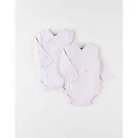 Noukie'S - Bodyset - Rompertjes - Roze - konijn ,bloempje - lange mouwen - 1 maand 56