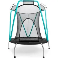 HyperMotion Trampoline Kind 3-8 jaar max belasting 25 Kg - met Geleide Veiligheidsnet Rits 120 cm - Ø 137 cm - Gegalvaniseerd staal - Munt